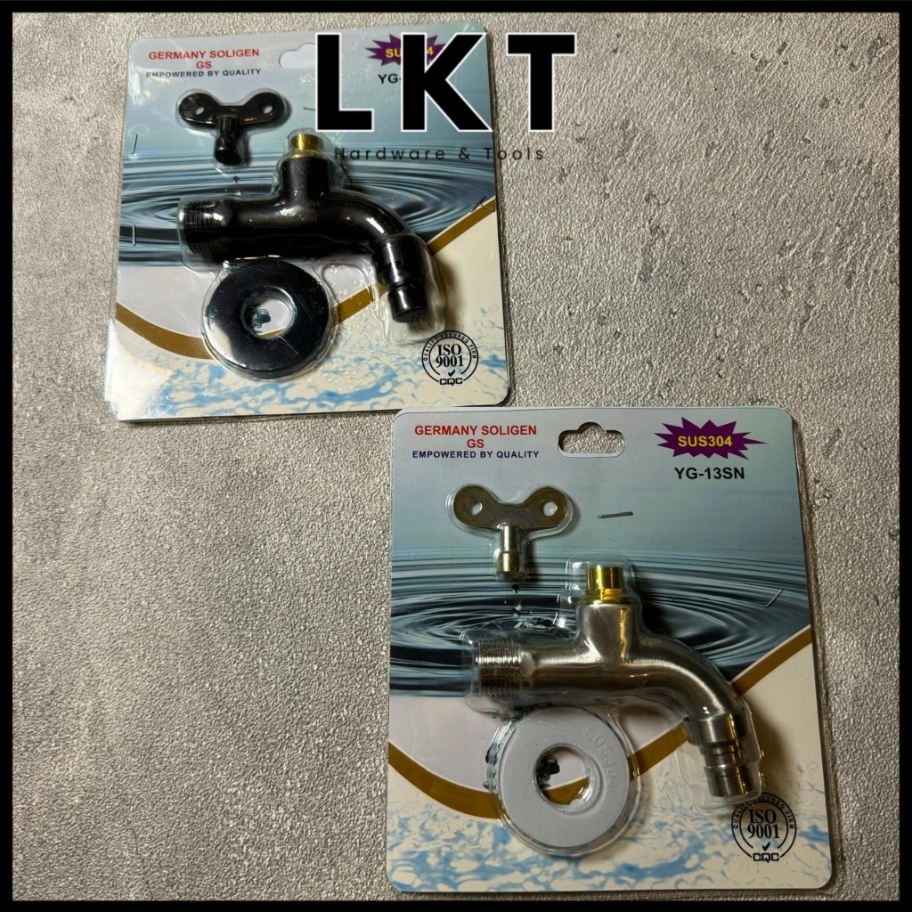 SOLIGEN Kran Tembok Besi Anti Karat YG9 YG10 YG11 YG12 YG13 Black / Silver