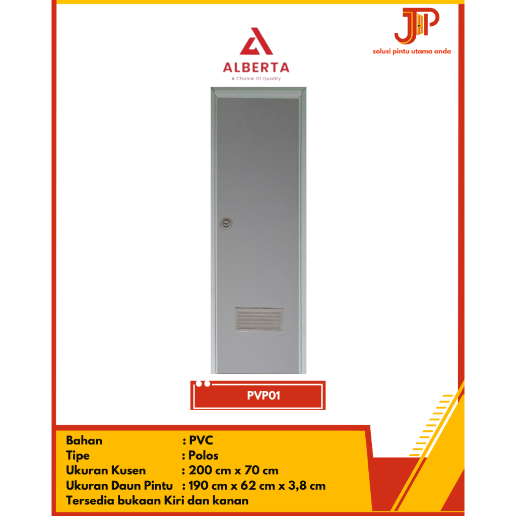 Pintu KAMAR MANDI AESTHETIC PVC ALBERTA Polos - PVP01