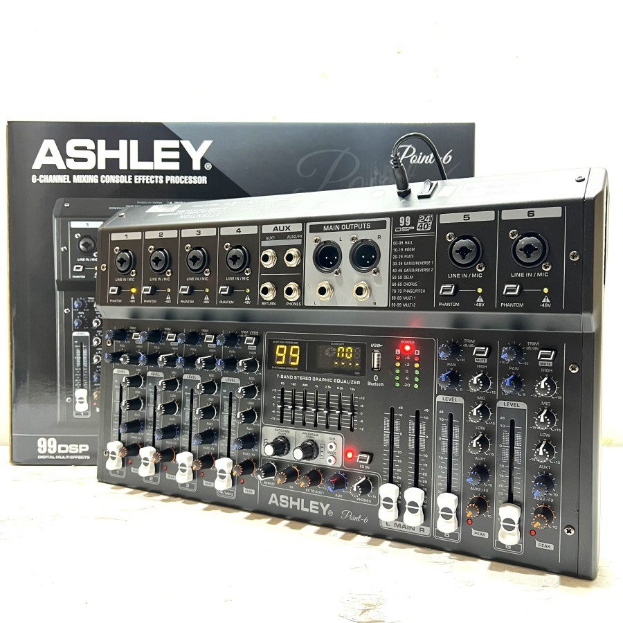 Mixer Ashley Point 6 Original 6 Channel Bluetooth - PC Soundcard