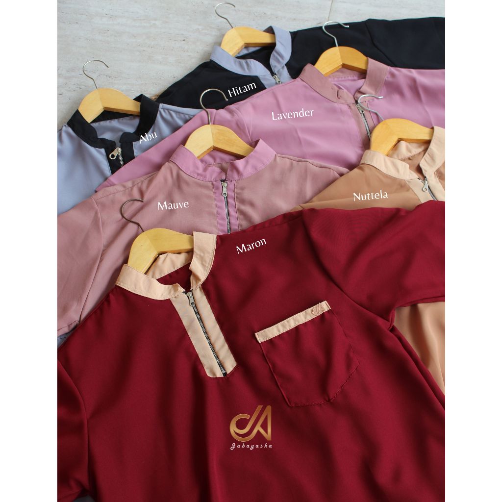 Jabayaska - Koko Maliha Atasan Baju Pria Muslim Bahan Wolfis Armany Tangan Pendek Nyaman Dewasa