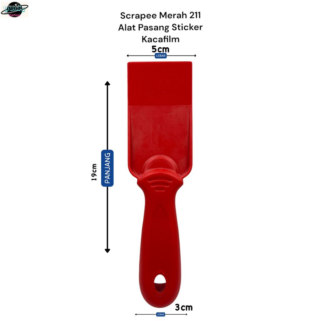 Rakel Kape Sodokan Scrapee Merah 211 Alat Pasang Sticker dan Kaca Film