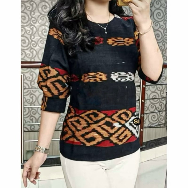 BLOUSE TENUN WANITA | BAJU ATASAN BATIK MOTIF TENUN 1