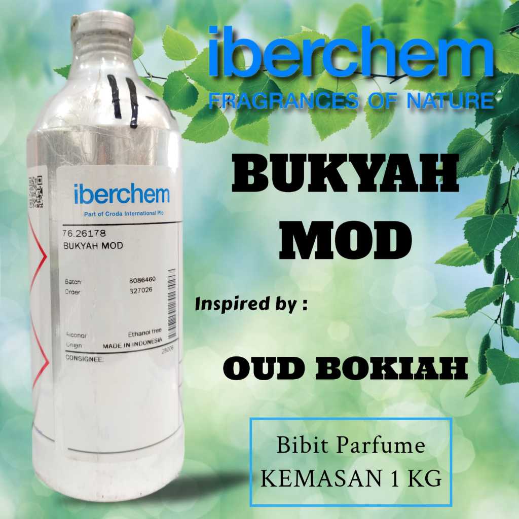 Iberchem - BOKIAH M0D | Bibit parfume murni segel pabrik kemasan 500 ML/1 KG - Oud Bukiyah