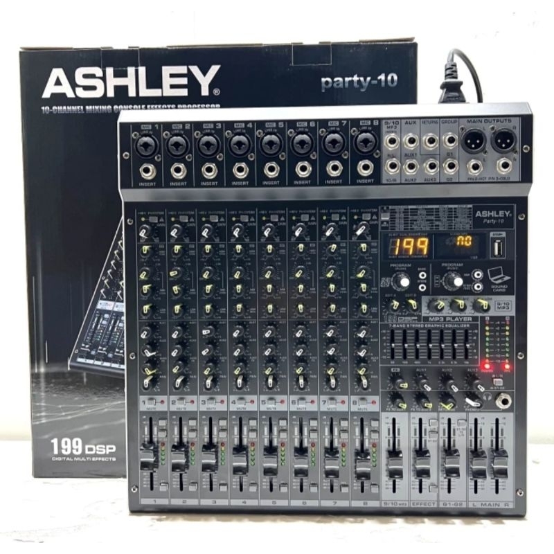Mixser audio Ashley party 10 Original 10 channel bluetooth USB