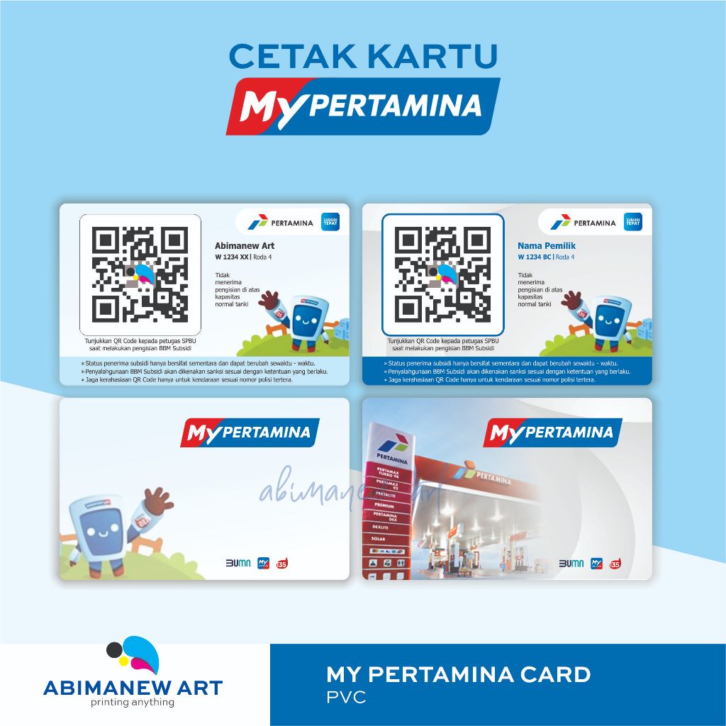 

Cetak Kartu My Pertamina bahan PVC