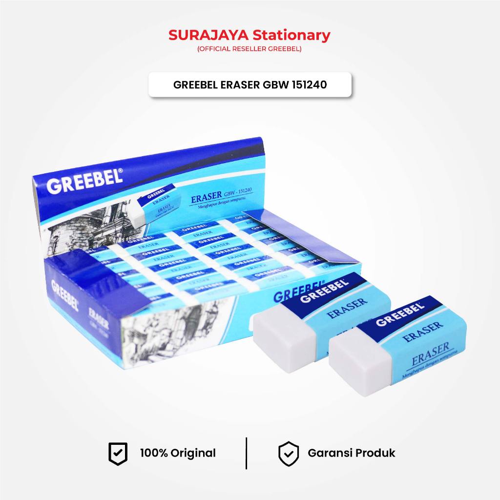 

Eraser Penghapus Pensil Hapusan Greebel GBW151240S (1PCS)