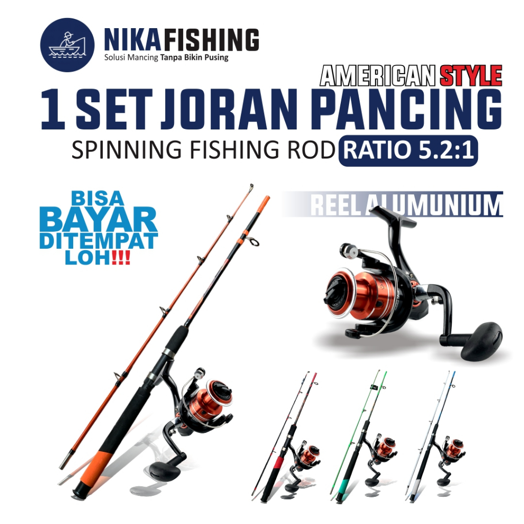 MURAH Set Lengkap Joran Pancing Daido Shikari Full Busa Eva dan Reel Aluminium Fishing Rod Fiber Gla