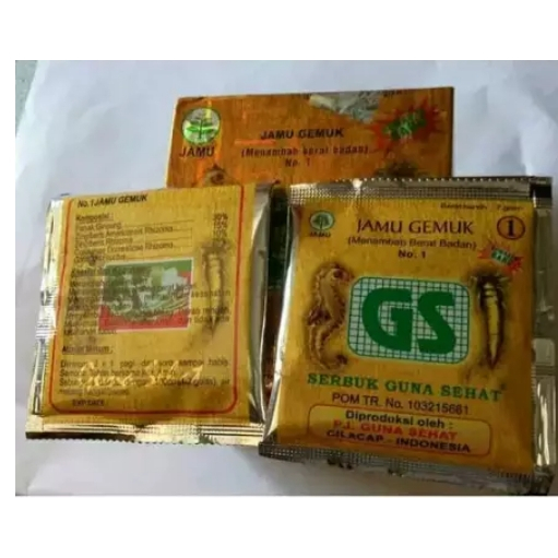 

Jamu gemuk sehat gs no 1 serbuk isi 25 pcs