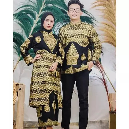 Baju Songket Palembang Couple Anak Nyimas Songket| Set Rok Batik Cantik Manis Hitam Wayang