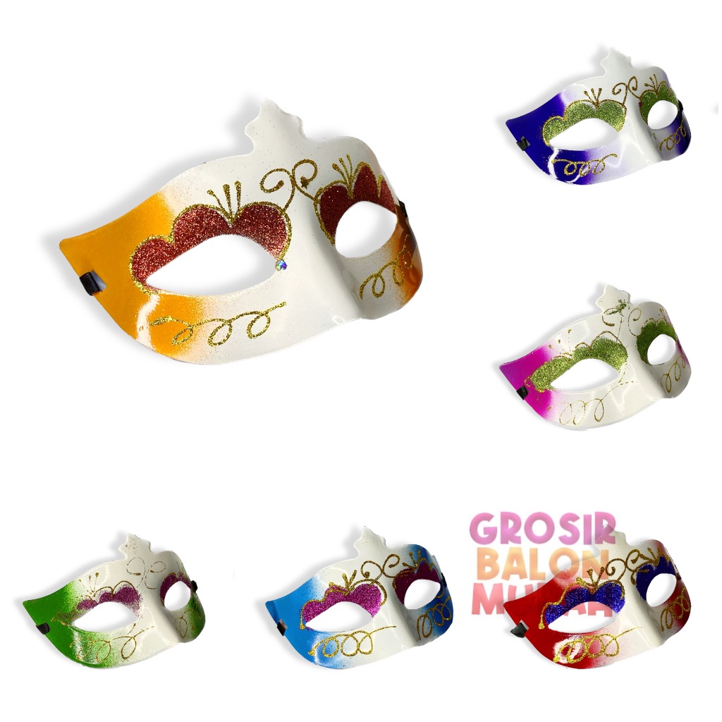 Topeng Pesta Halloween Gradasi Glitter / Topeng Party Mask / Topeng Pesta Ulang Tahun Gradasi / Tope