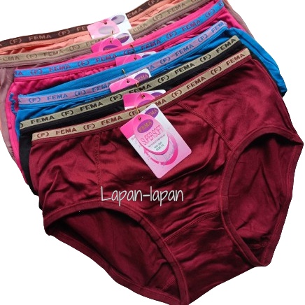 KODE M62G 12 Pcs Celana Dalam Wanita Fema 393