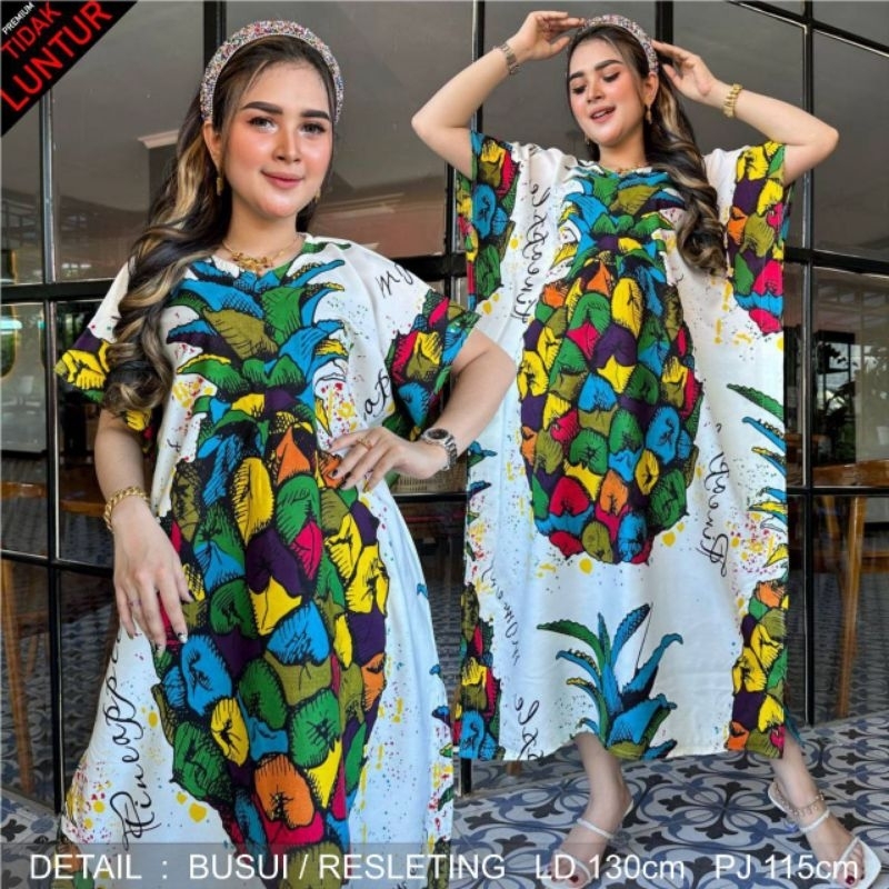 DASTER LOWO BUSUI KEKINIAN RESLETING DEPAN MOTIF NANAS UKURAN ALL SIZE LD 120 CM PB 115 CM BIGSIZE F