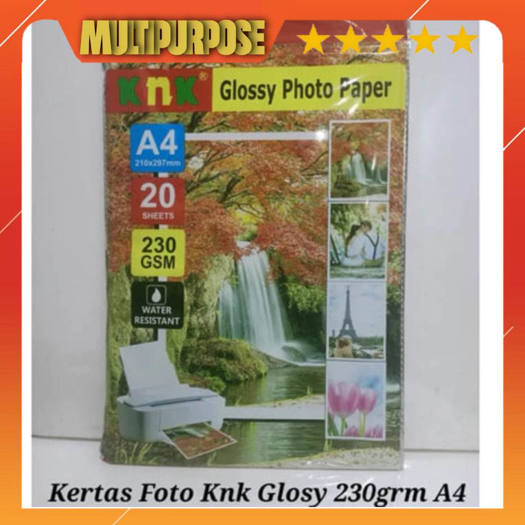 

Glossy Photo Paper Foto A4 KNK /Kertas Foto (pack/20lembar)230&210GSM