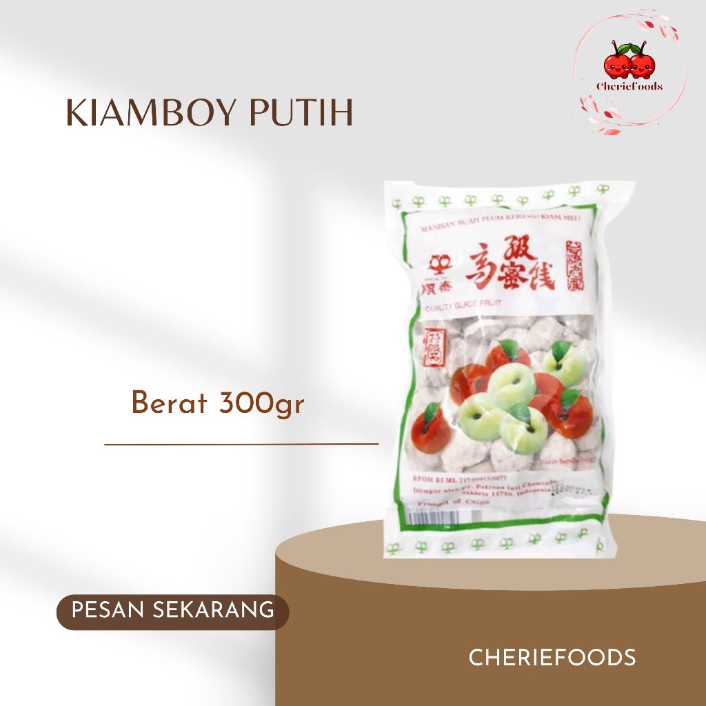 

Manisan / Kiamboy Putih Asin / Manisan Buah Plum Kering (Kiam Mei) / 300gr