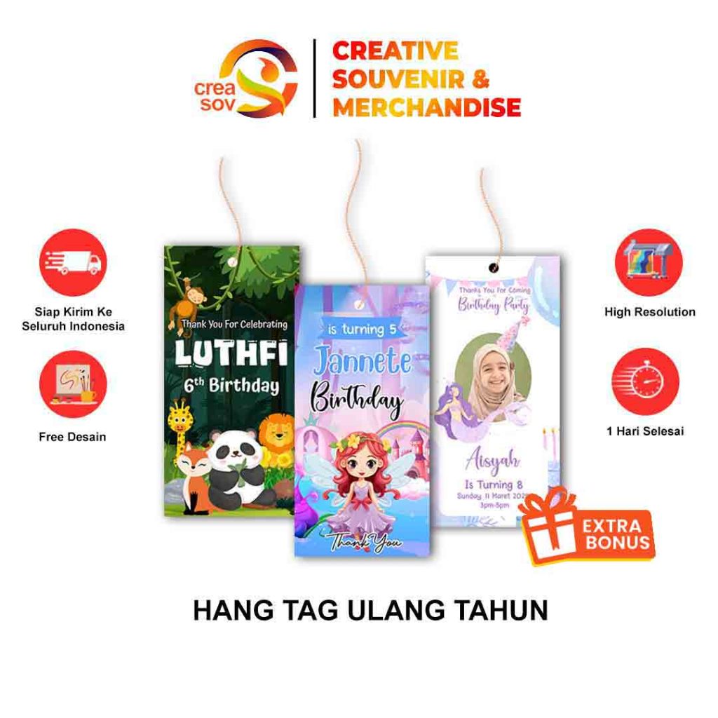 

Creasov - Hang Tag Birthday Ulang Tahun Anak Card Custom Hangtag Hampers HangTag Ucapan Free Desain