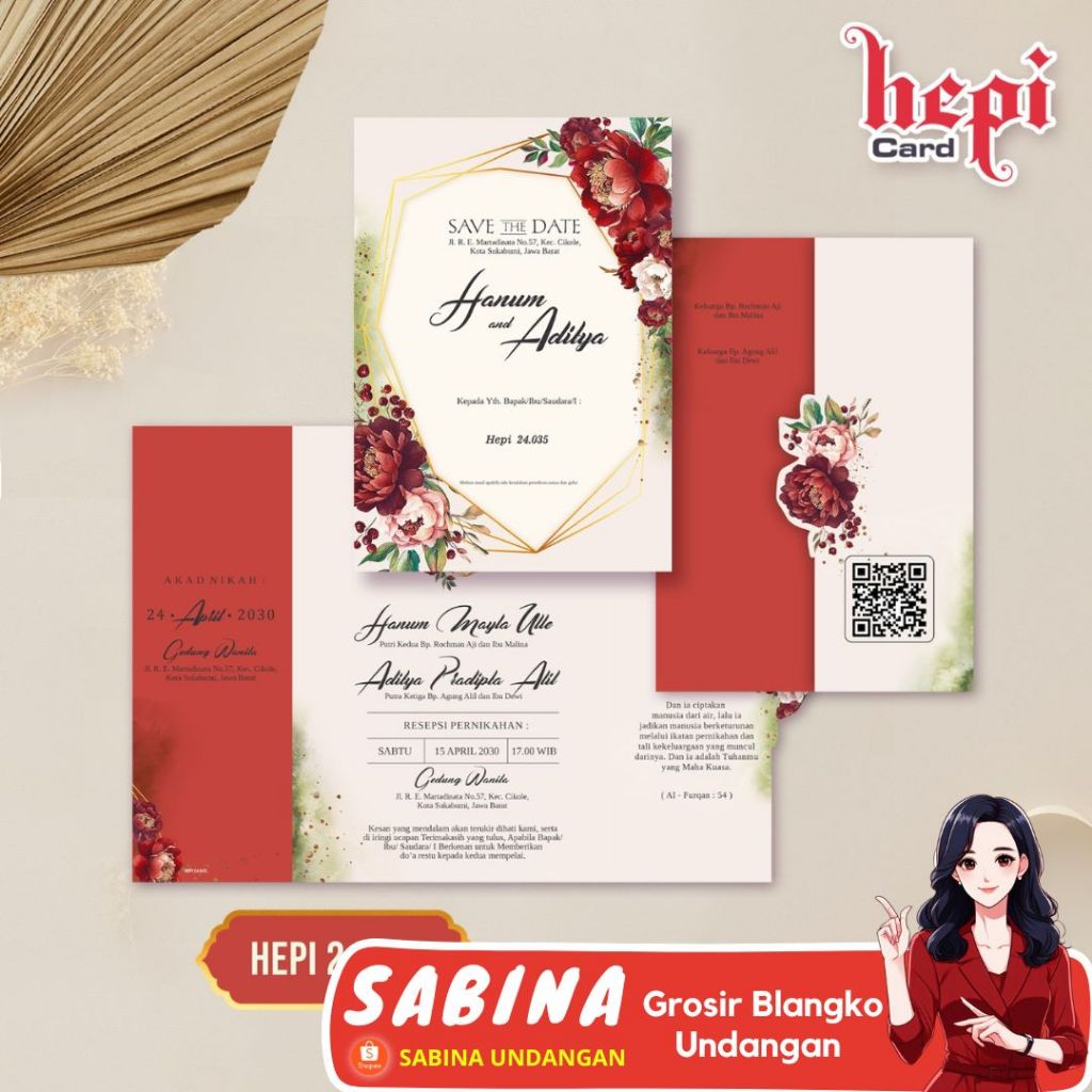 BLANGKO UNDANGAN HEPI 035 | SABINA UNDANGAN FREE KATALOG DAN FILE SETTING