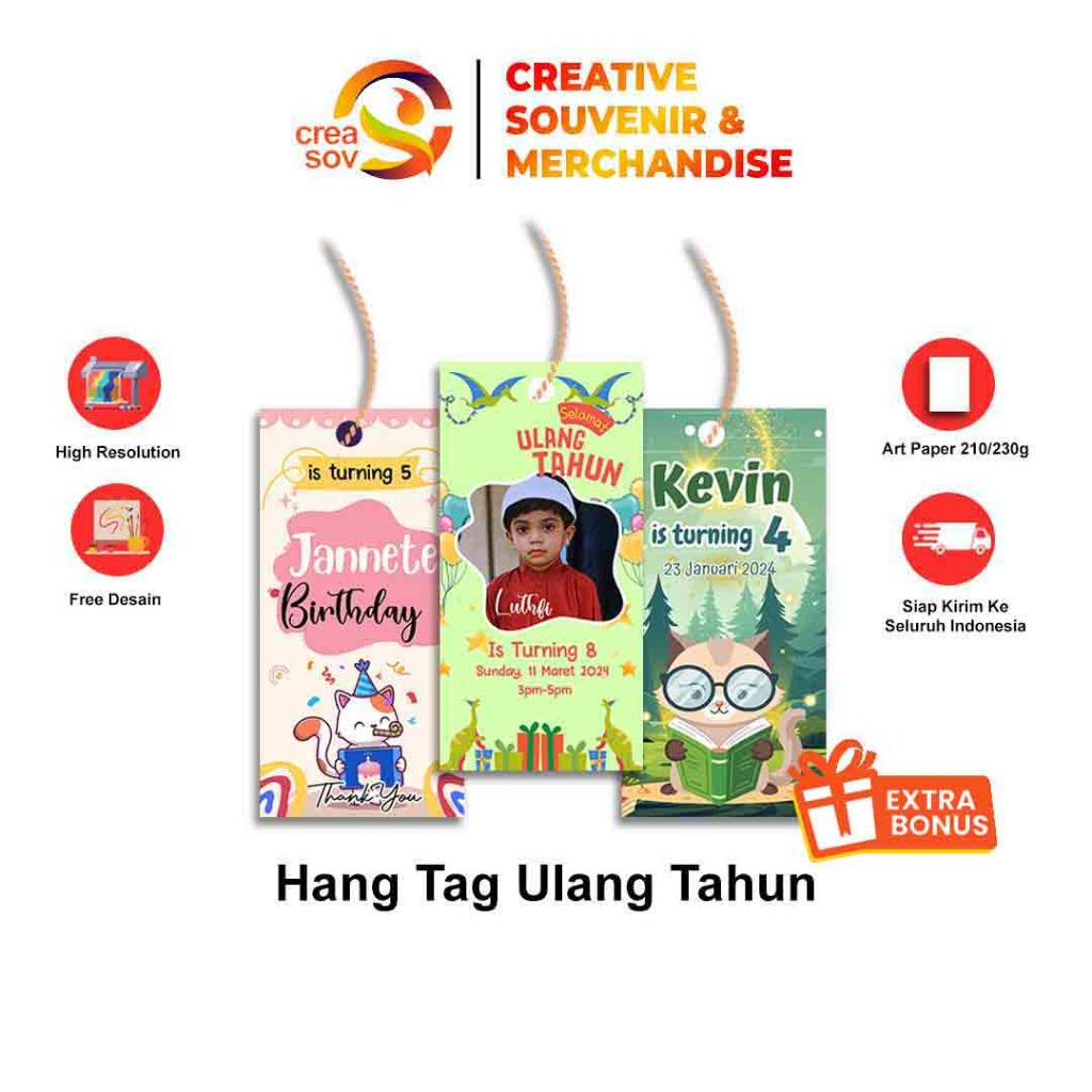 

Creasov - Hang Tag Birthday Tag Card Hangtag Ulang Tahun Ucapan Custom Hampers Anak Free Desain