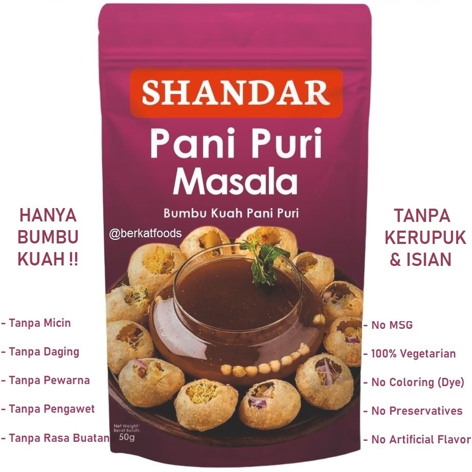 

Bumbu Kuah Pani Puri Masala Shandar / Spice Mix Golgappa / PaniPuri Gol Gappa India / Rempah Bubuk