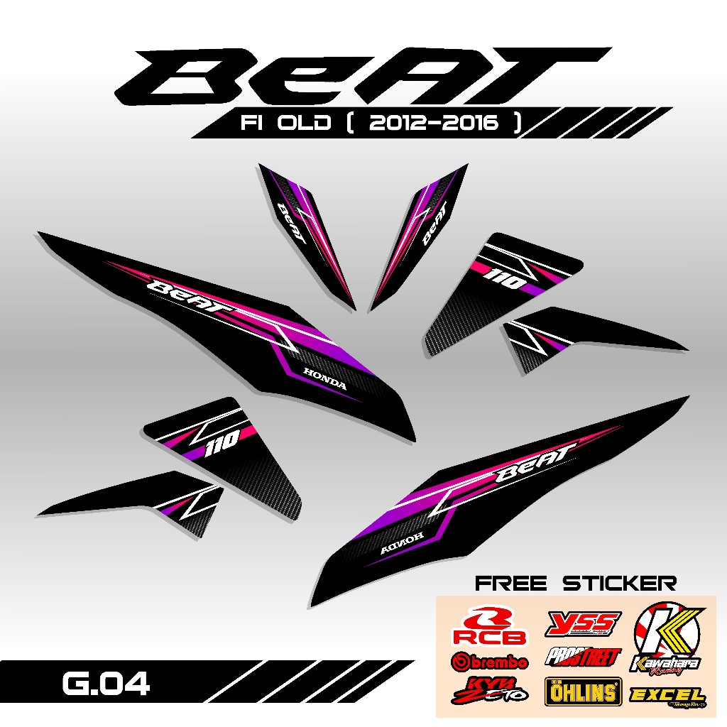 ( COD ) Striping Sticker Beat FI OLD 2012 2013 2014 2015 2016 Motif Desain Grafis Simple Stiker Vari