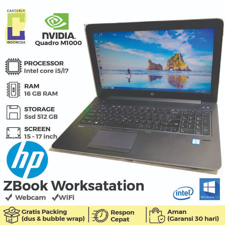 Laptop hp ZBook 17 G3 i7/i5 gen6 ddr4 32 gb ssd 512 gb nvidia 17 inch