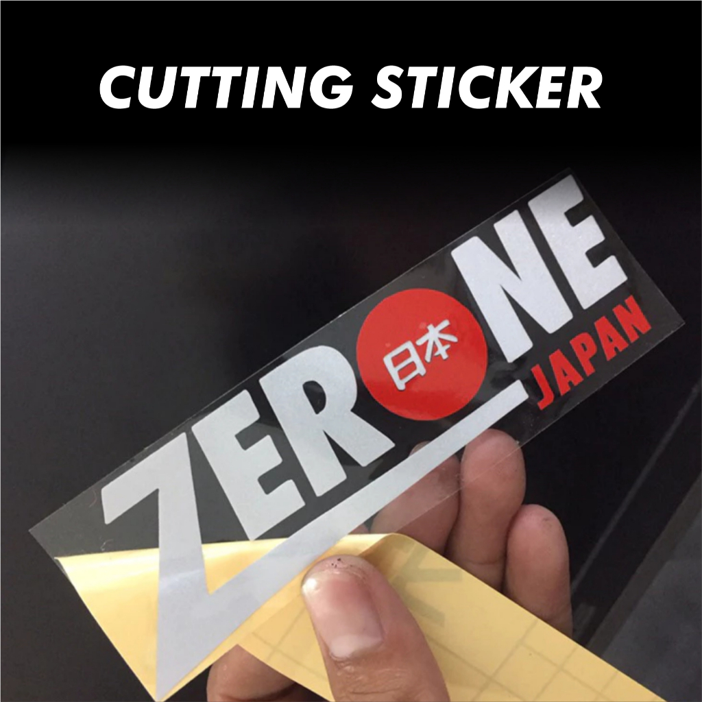 ( COD ) Stiker Sticker Kaca Depan Belakang Mobil Keren Zerone Japan Reflektif Menyala Kena Sinar Lam