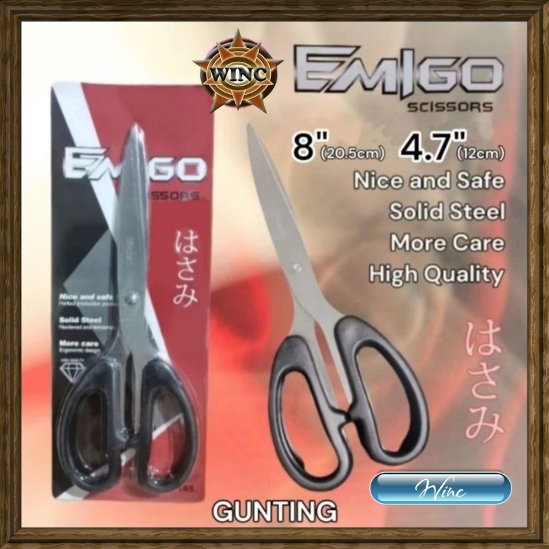 

Gunting Emigo Scissors Besar 8"(20cm) Kecil 4.7"(12cm)