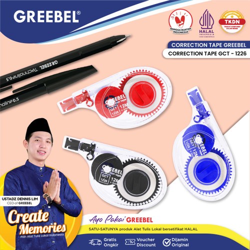 

Greebel Correction Tape GCT-1226 - Stipo Kertas 12MX5MM - Stipo Kertas Greebel