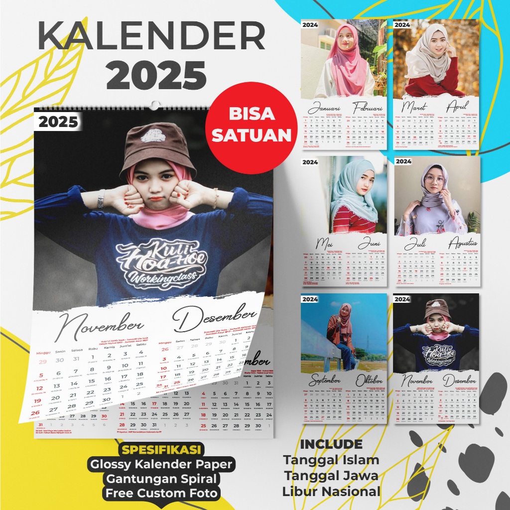 

Craftpedia Kalender 2025 - 2026 Kalender Dinding 7 Lembar Custom
