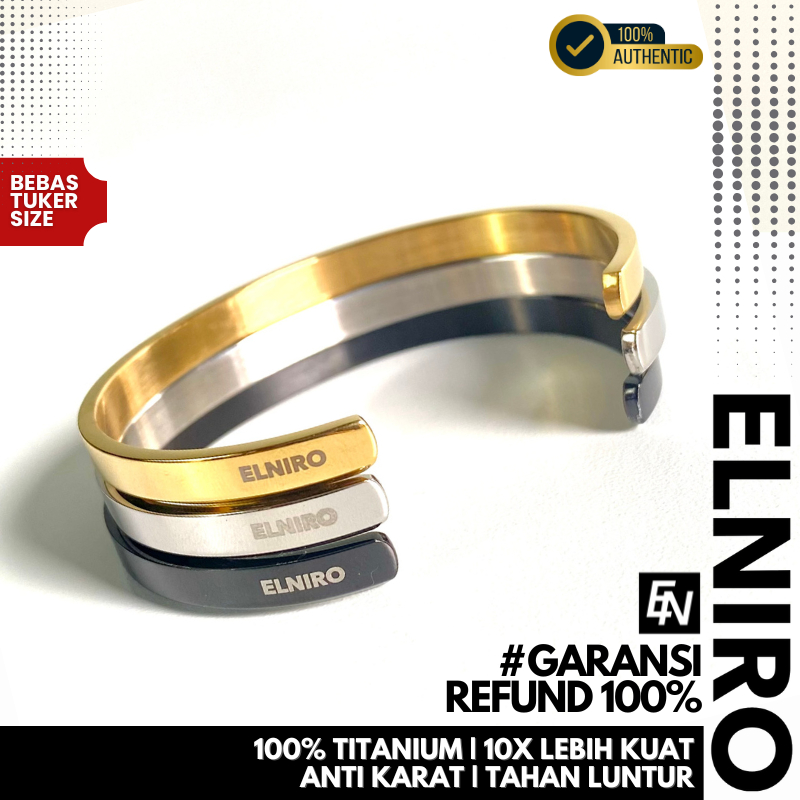 ELNIRO - Gelang CARTIER Titanium Pria Wanita Premium Bracelet for Men Women UNISEX