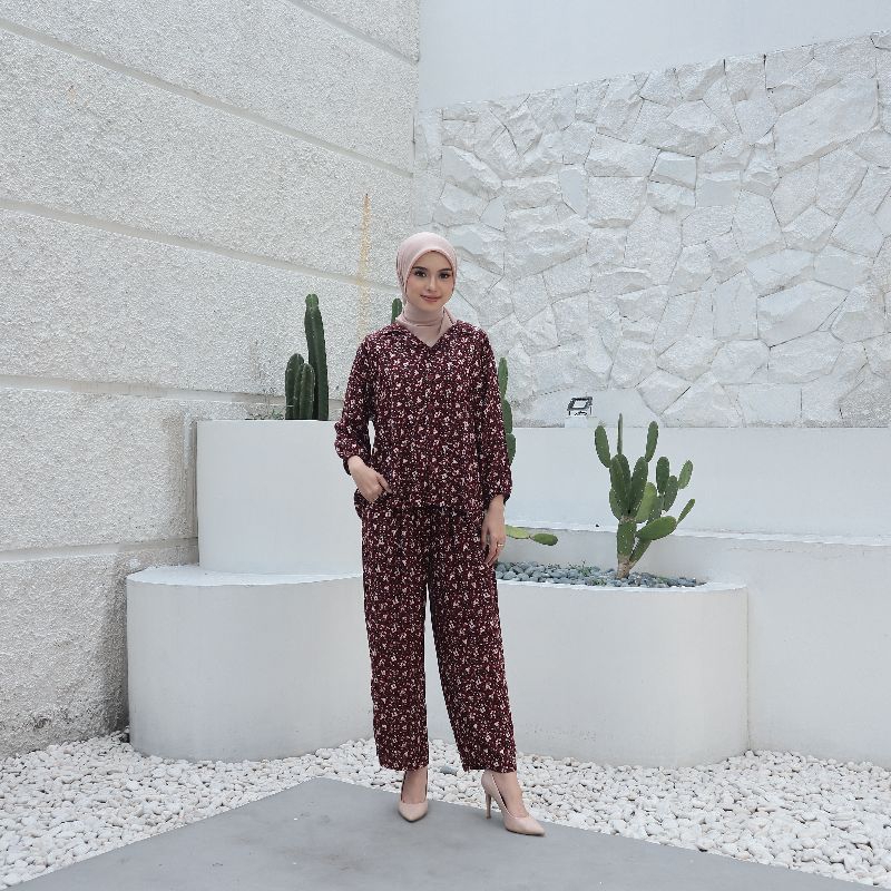 oneset rayon premium  busui friendly/baju stelan wanita rayon premium