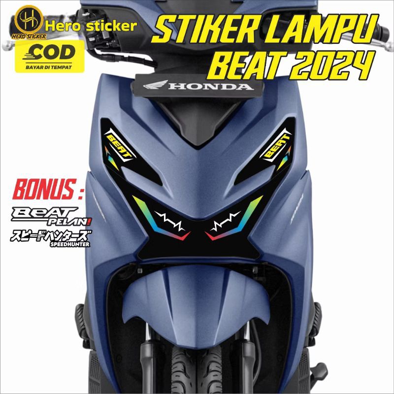 Sticker Stiker Lampu Motor Honda Beat 2024 Stiker Lampu Alis Beat 2024
