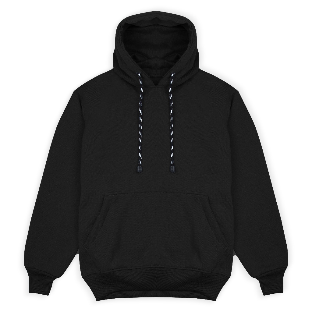 QUADRANT Hoodie Pria Hitam Polos Original