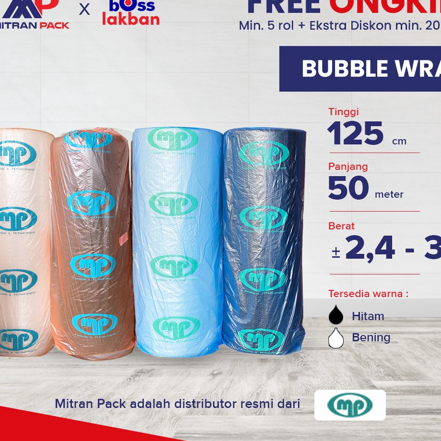 

Langka Bubble Wrap Muliapack 125 cm x 5 meter Hitam Bening