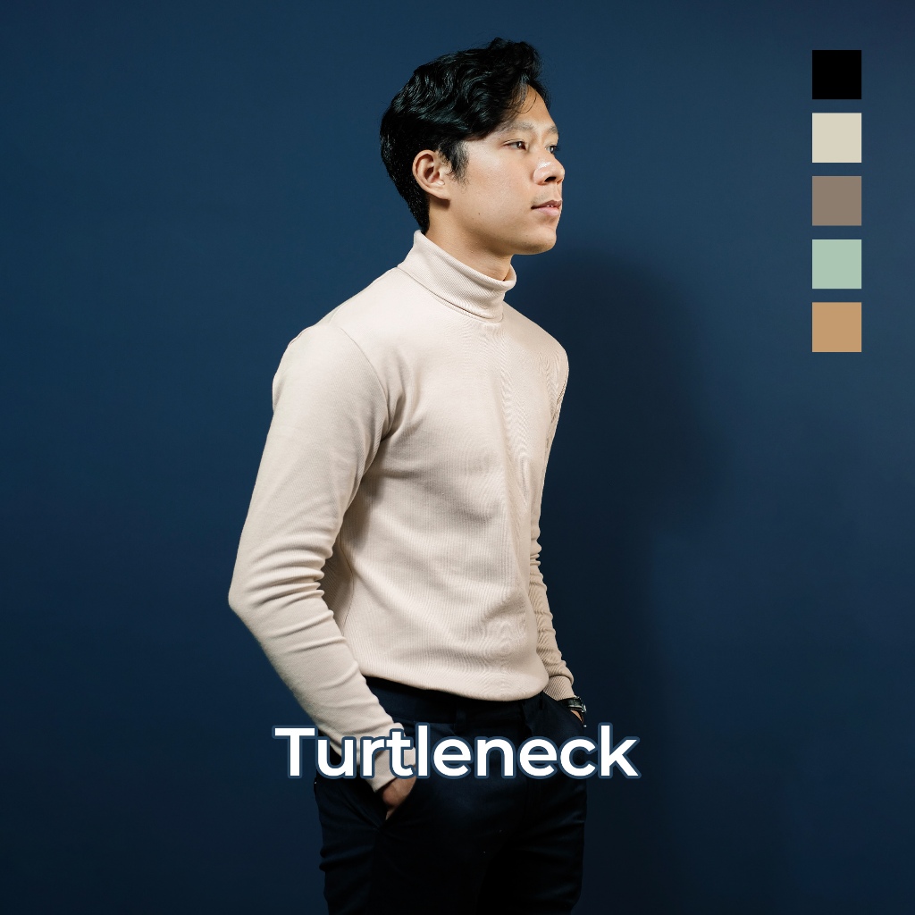 Fatto A Mano Sweater Rajut Cowok Turtleneck Knit Pria Distro Premium Caserta