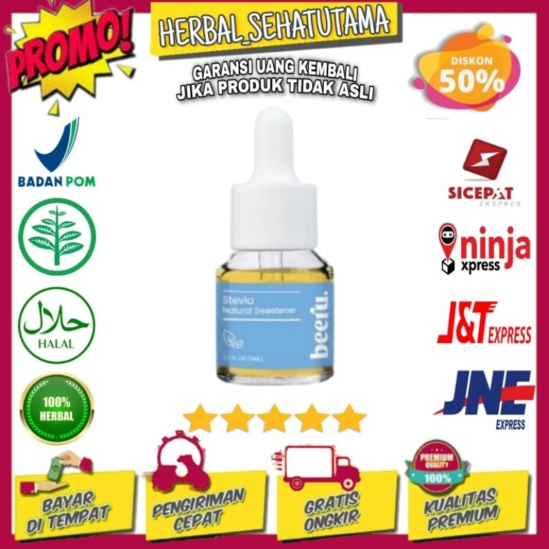 

Beeru stevia natural sweetener 15ml bpom - gula pemanis alami stevia tetes cair dari daun stefia diet diabetes, BEERU STEVIA ORIGINAL