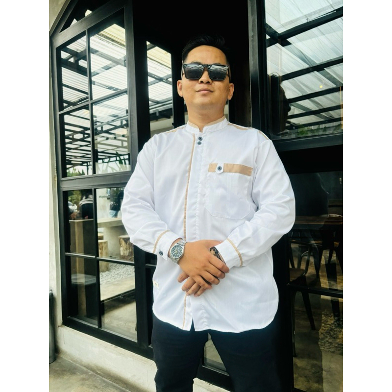 Koko Kurta Lengan Panjang, Koko Muslim Pria lengan Panjang, Koko Pria Fashion, Kemeja pria lengan pa