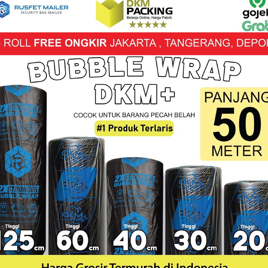 

Bonuskan Plastik Bubble Wrap Hitam 5 Meter Bubblewrap DKM PLUS Bubblewrap ROLL