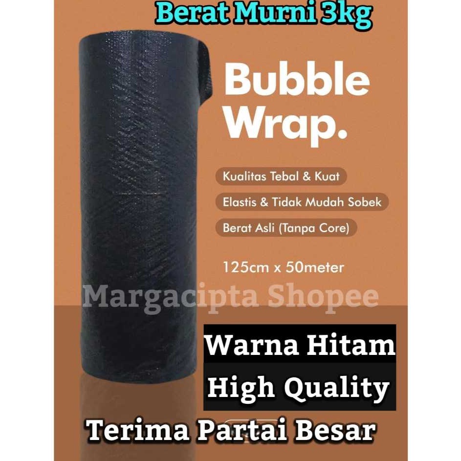 

Terbaik BUBBLE WRAP HItam DIJAMIN MURNI BERAT MURNI panjang 5M x tinggi125 cm Asli 5meter PREMIUM