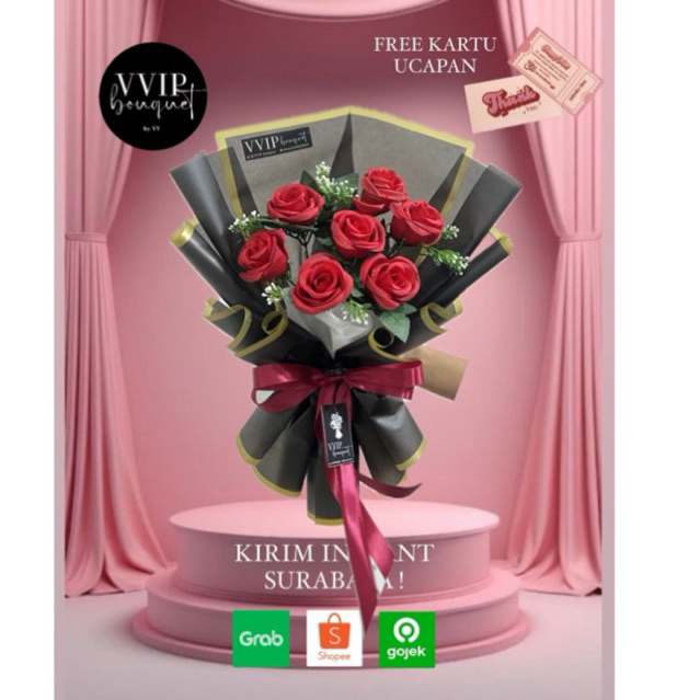 [ KIRIM INSTANT SURABAYA 2 jam  ] flower bouquet FREE KARDUS/PAPER BAG . buket bunga . instant flowe