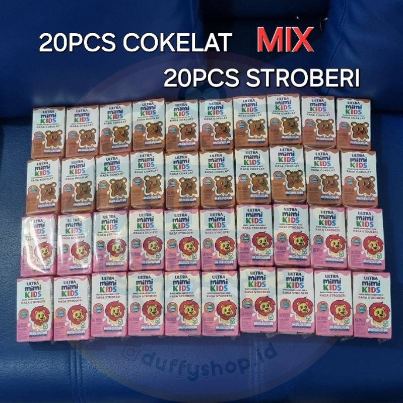 

SUSU ULTRA MIMI KIDS RASA COKELAT MIX STROBERI 1 KARTON @125ML (40PCS)