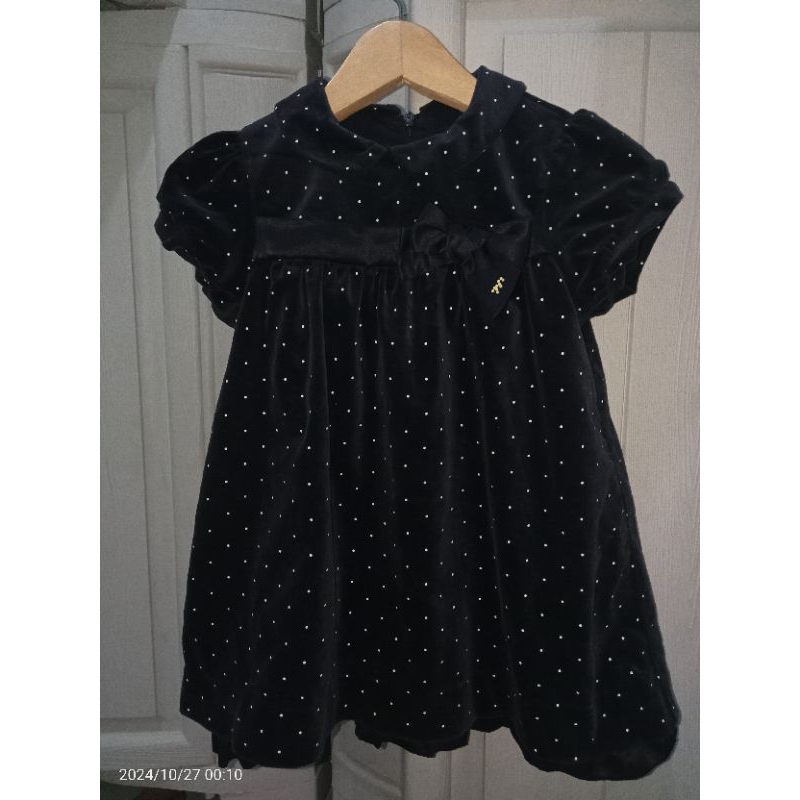 Preloved Minkmui Velvet Dress Navy size 100