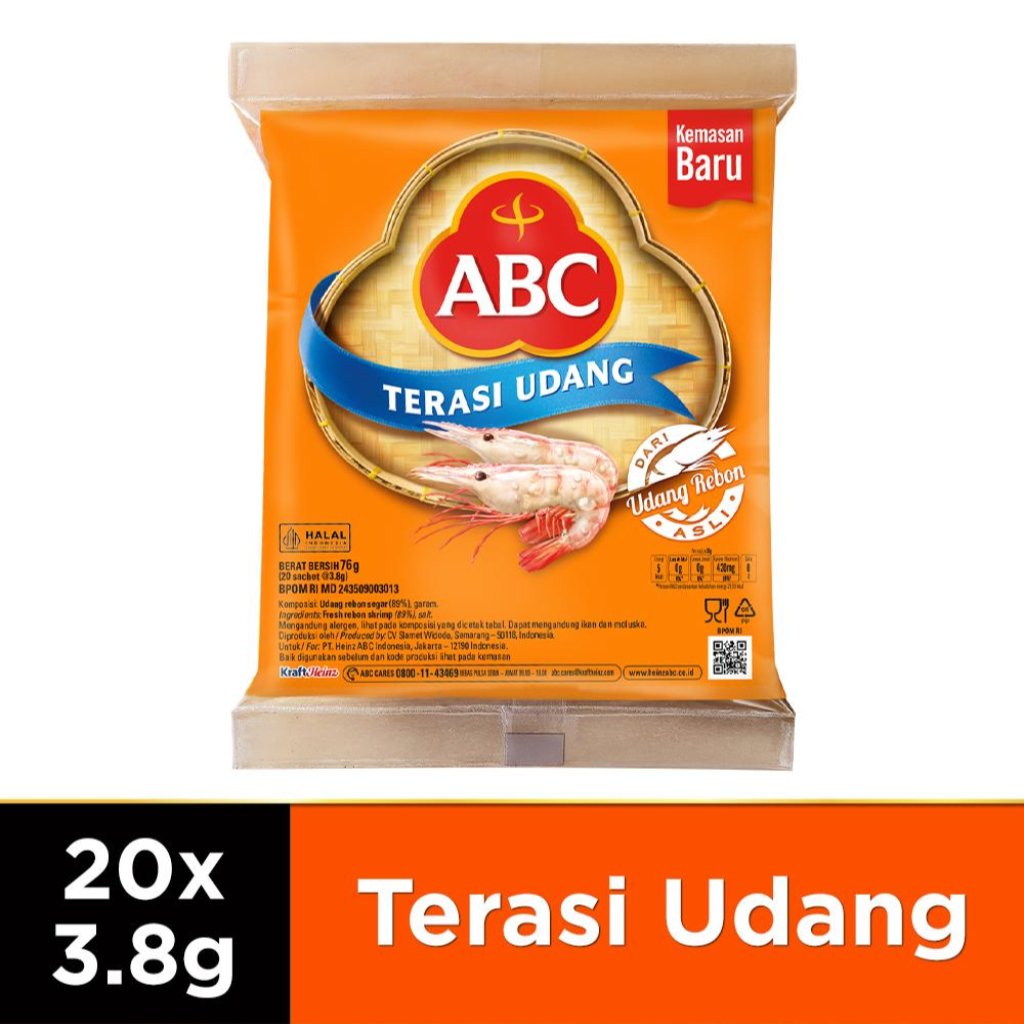 

ABC Terasi Udang 1 Pack isi 20 sachet @3.8 gr