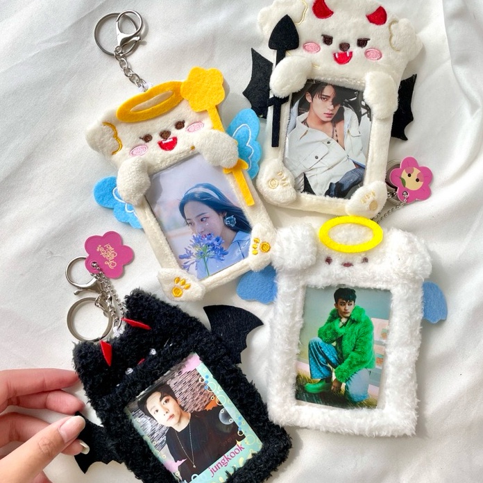 

BURUAN ORDER GAN Angel Devil Photocard Holder Boneka Poca Lanyard Kartu