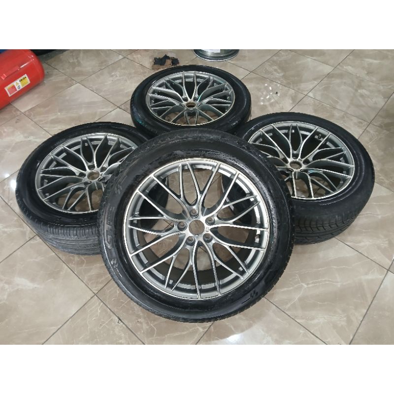 Velg mobil bekas hsr hanover ring 20 lubang 5x120 plus ban bonus