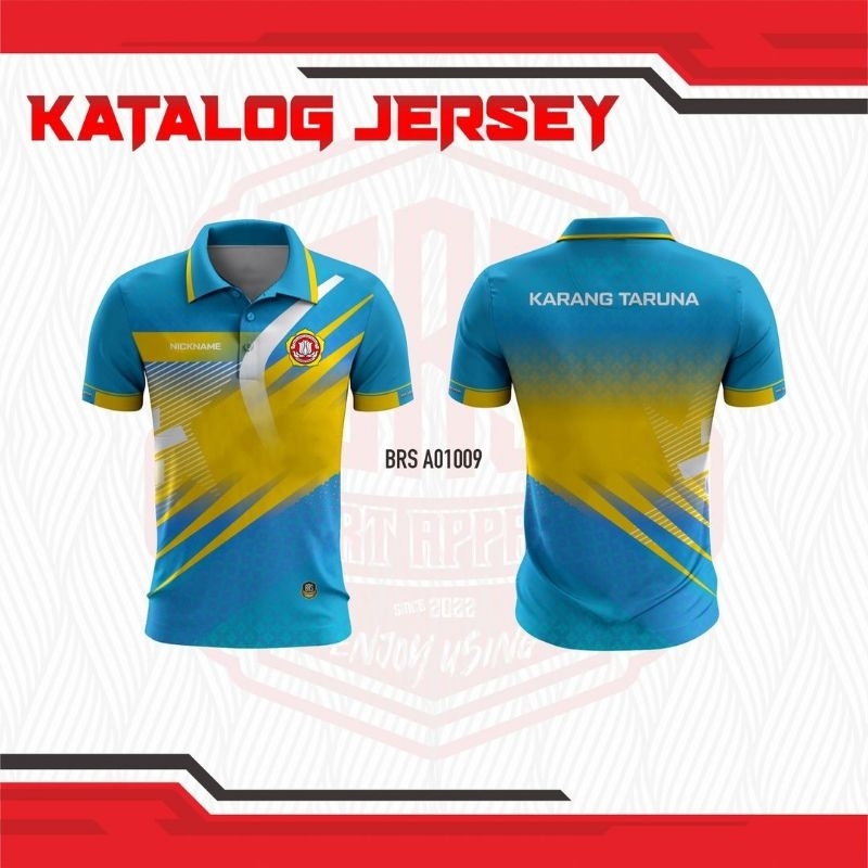 KAOS JERSEY MODEL POLO KARANG TARUNA /KERAH KARANG TARUNA FULL PRINTING KUALITAS PREMIUM