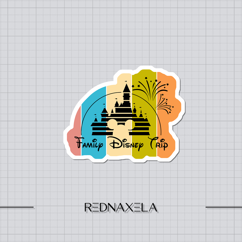 

Stiker Vinyl Stiker Koper Disney Family Trip Travel Suitcase Sticker