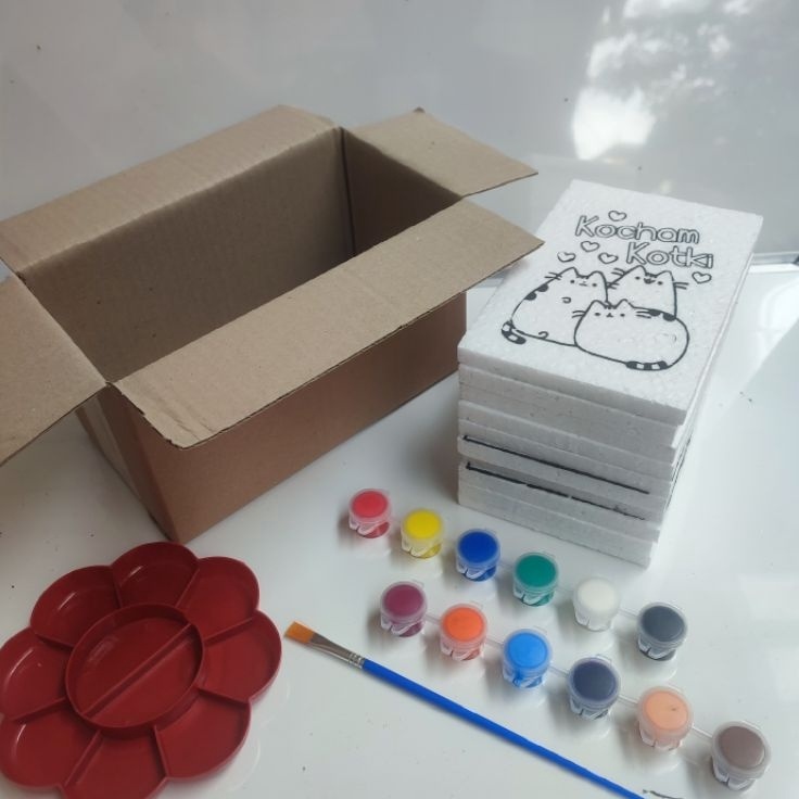 

Harga Update PAINTING KIT PAKET HEMAT LENGKAP MEWARNAI STYROFOAM MINI 1 X 15 CM BOX 1 set dengan cat kuas dan palet mainan edukasi anak melukis gambar karakter di media sterofoam styrofom seterofom gabus kado ulang tahun hampers murah ekonomis