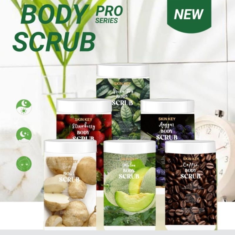 BODY SCRUB LULUR MANDI PENCERAH BADAN BARU 1KG POT 1000g