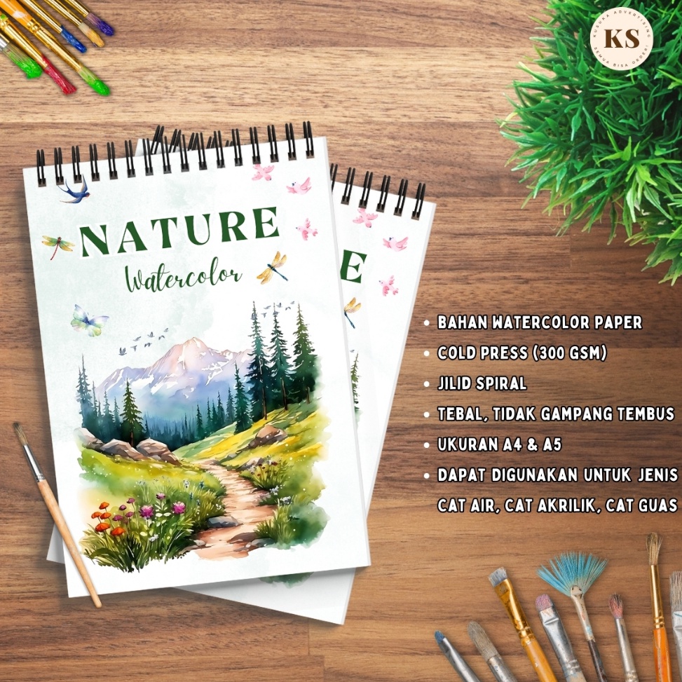 

Super Obral WATERCOLOR BOOK TEMA NATURE COLD PRESS 3GSM Buku Sketsa Mewarnai Aesthetic Dewasa Remaja Ukuran A4 A5