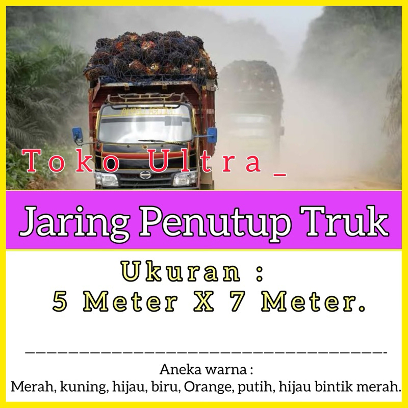 JARING PENUTUP TRUK 5X7 / JARING SAWIT / JARING PENUTUP BAK MOBIL / JARING TRUK SAMPAH / JARING PENG